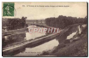 Postcard Old Yonne and the Canal between Joigny and Saint Aubin