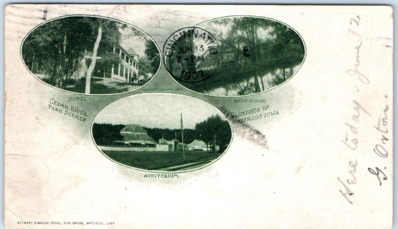 x22 LOT c1910s Waterloo, IA Chautauqua Park Scenes Postcards Glimpse UDB A184