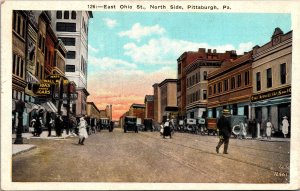 Postcard PA Pittsburgh East Ohio Street View Cigar Store Shops 1930 V179