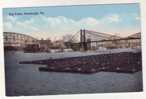 P201 JLs 1907-15 postcard the point coal barges pittsburg pa