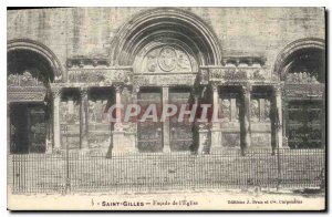 Postcard Old Saint Gilles Facade of the Church