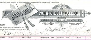 Buffalo NYJacob Dold Pork Beef Meat Packer Billhead New York