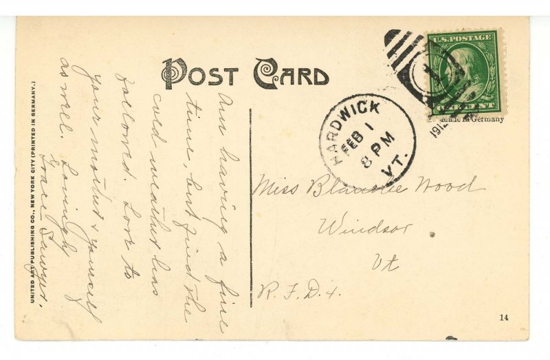 VT - Hardwick. Wolcott Street circa 1912