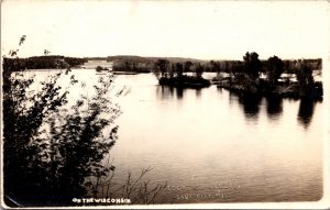 Real Photo Postcard View on the Wisconsin in Sauk City, Wisconsin