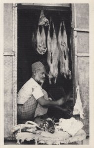 Indonesian Asian Animal Butcher Warning GRAPHIC PHOTO Antique Postcard