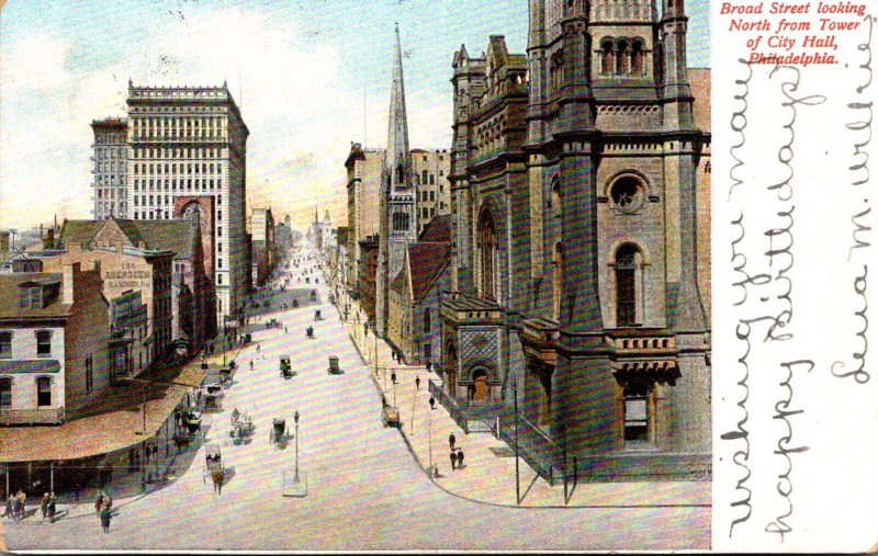 Pennsylvania Philadelphia Broad Street Looking North From City Hall Tower 1907