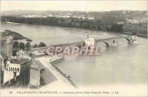 Old Postcard Villeneuve Avignon Panorama taken of Notre Dame des Doms