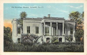 OLD HERMITAGE MANSION SAVANNAH GEORGIA BLACK AMERICANA POSTCARD (c. 1920s)