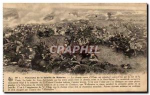 Old Postcard Panorama of the Battle of Waterloo The hollow way of Ohain is Na...