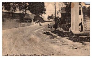 Postcard ROAD SCENE Center Vollage New York NY AQ8690