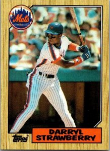 1987 Topps Baseball Card Darryl Strawberry New York Mets sk17853