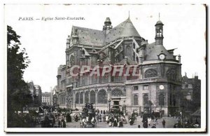 Old Postcard Paris Saint Eustache Church