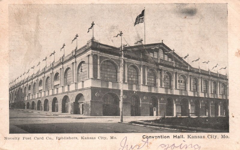 1906 Convention Hall Kansas City Missouri MO Novelty Post Pub. Vintage Postcard