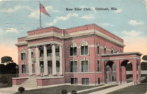 H80/ Oshkosh Wisconsin Postcard c1910 New Elks Club Building  214