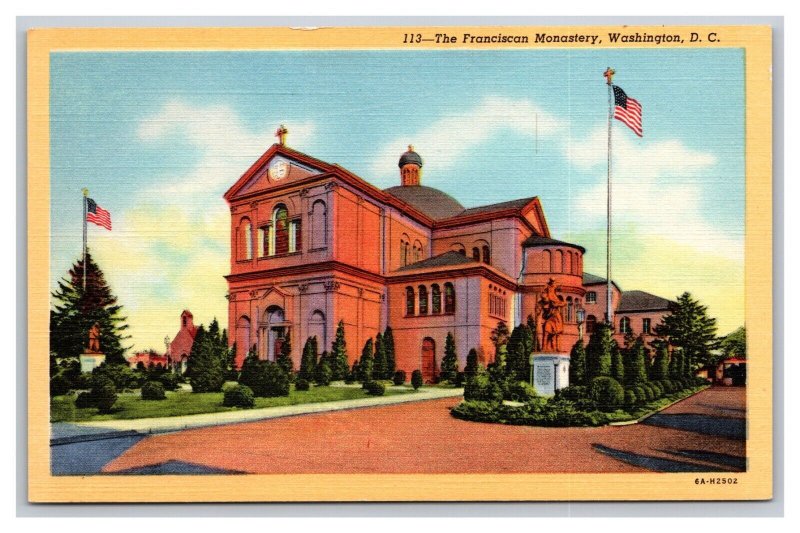 Vintage 1940s Postcard The Franciscan Monastery Washington District of Columbia