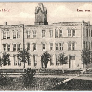 1909 Emerson, Manitoba Strathcona Hotel Copp Clark Litho Photo PC TB Easton A166