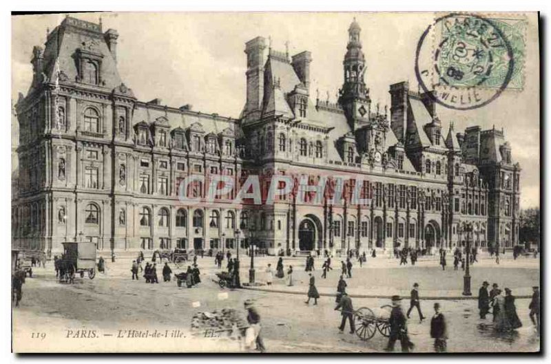 Postcard Old Paris Hotel de Ville