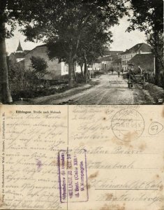 france, ELFRINGEN AVRICOURT, Strasse nach Mulsach (1917) WWI Feldpost