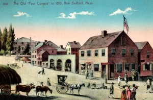 New Bedford MA Massachusetts Old Four Corners Postcard