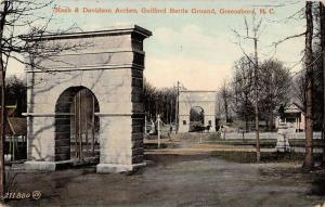 Greensboro North Carolina Guilford Battle Ground Arches Antique Postcard K11203