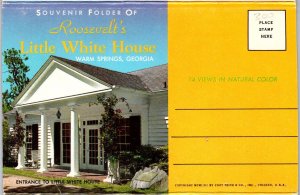 Little White House, Warm Springs Georgia, Vintage 1962 Folder Postcard, 14 Views