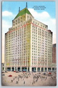 Hotel Manger At North Station, Boston, Massachusetts, Vintage Linen Postcard #2