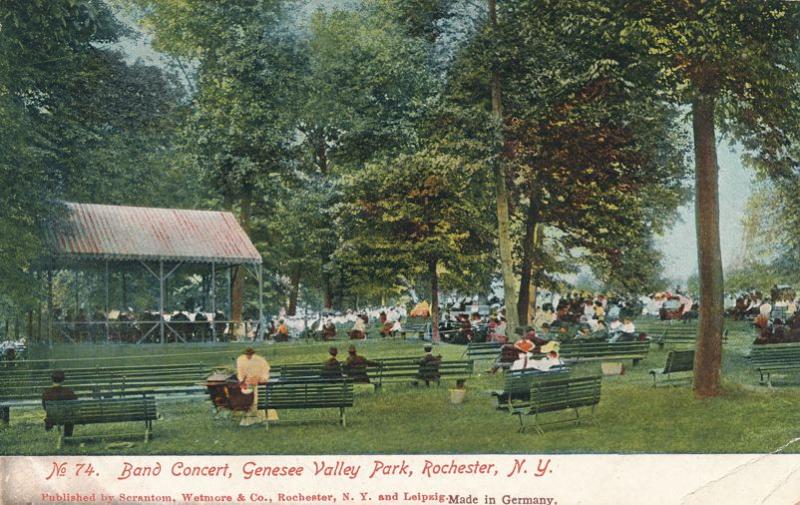 Genesee Valley Park - Band Concert, Rochester, New York - pm 1909 - UDB