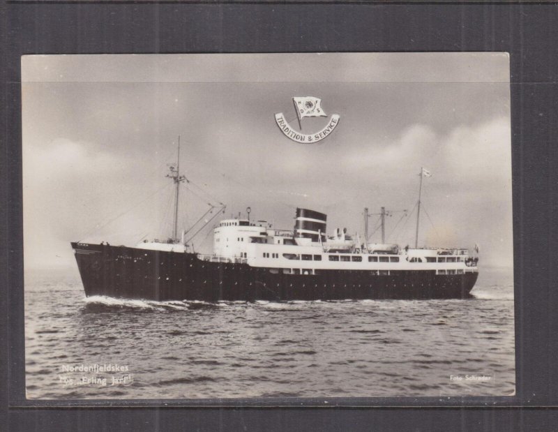 NORWAY  ERLING JAHL  Nordenfjeldske Steamship Co, c1958 ppc., unused.