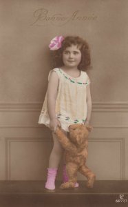 RP: Girl with teddy bear , 1900-10s