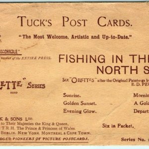 Raphael Tuck's Postcards Empty Envelope Only Fishing in North Sea OiletteA10