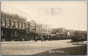 BLAIR NE STREET SCENE ANTIQUE REAL PHOTO POSTCARD RPPC