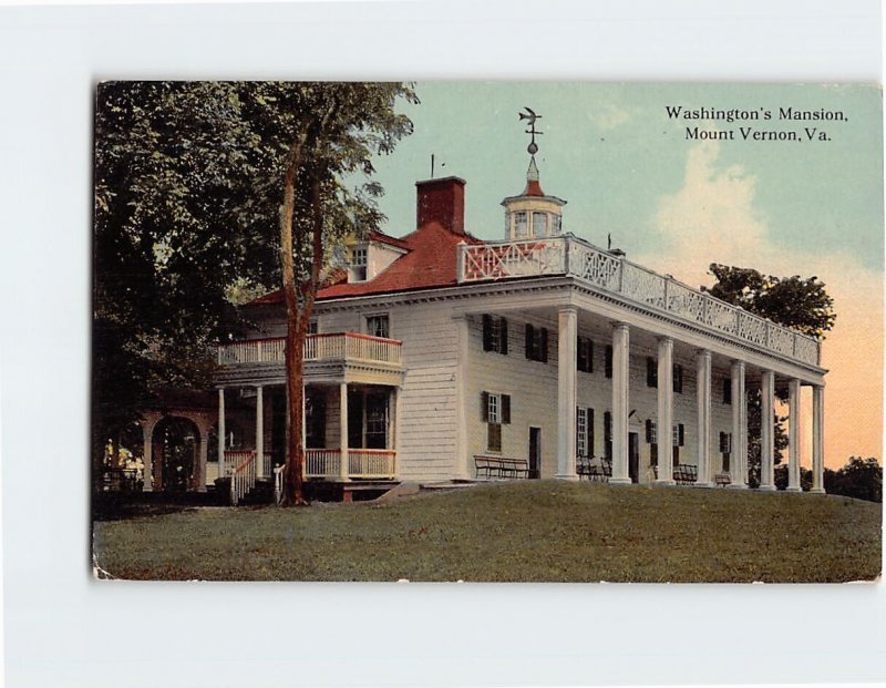 Postcard Washington's Mansion, Mount Vernon, Virginia