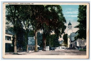 1918 Main Street Vintage Car Street Road Exterior York Village Maine ME Postcard 