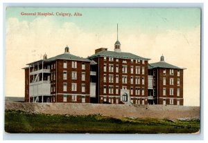 c1910's General Hospital Building Calgary Alta Canada Posted Antique Postcard 