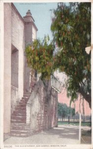 California Los Angeles The Old Stairway San Gabriel Mission Detroit Publishing