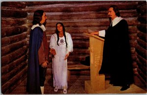 Marriage of Pocahontas Wax Museum Gatlinburg TN Vintage Postcard G39