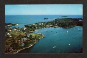 ME Aerial Harbor Boats CHRISTMAS COVE MAINE Postcard PC