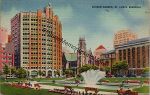 Sunken Garden in Downtown St. Louis MO Postcard PC278