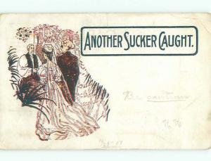 Pre-1907 comic ANOTHER SUCKER CAUGHT - MAN GETTING MARRIED k3211