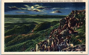 Moonlight Scene From Crescent Rock, Shenandoah National Park - Virginia