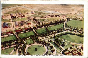 Aerial View Fort Francis E Warren Cheyenne Wyoming Postcard Union Pacific