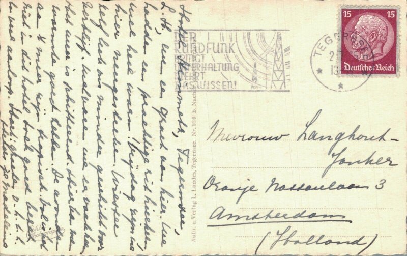 Germany Tegernsee Hotel Steinmetz Vintage RPPC 08.36