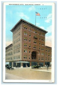 1928 New Sherwood Hotel, Burlington Vermont VT Posted Vintage Postcard