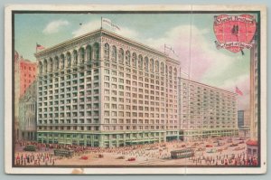 Chicago Illinois~Mandel Brothers Hotel & Many Pedestrians~Vintage Postcard