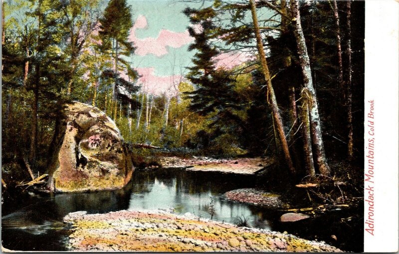 Adirondack Mountains Cold Brook Antique Postcard DB UNP Unused Germany 