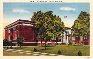 Forest City, NC North Carolina  HIGH SCHOOL Rutherford County  ca1940's Postcard