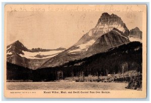 1916 Mount Wilbur Mont. & Swift Current Pass Over Rockies Santa Cruz CA Postcard
