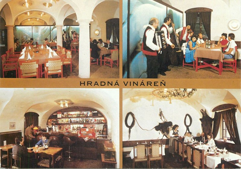 Postcard Bratislava castle wine cellar various aspects ethnic types folk outfits