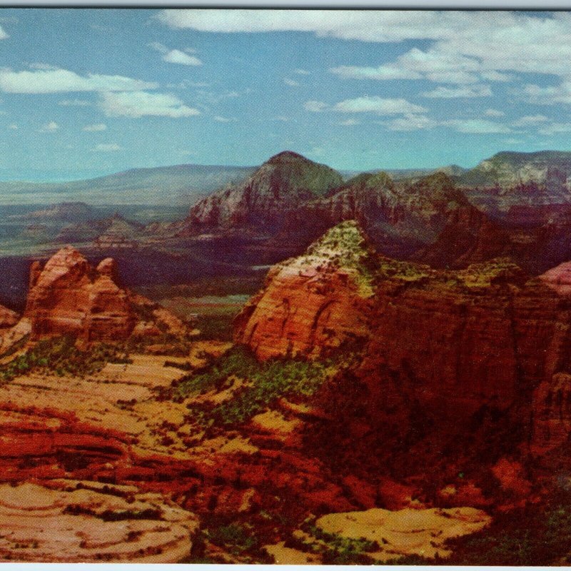 c1950s Sedona, AZ Oak Creek Canyon View from Schnebly Hill Natural Color PC A222