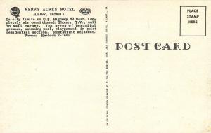 Albany Georgia~Merry Acres Motel~Artist Conception~~1950s Postcard